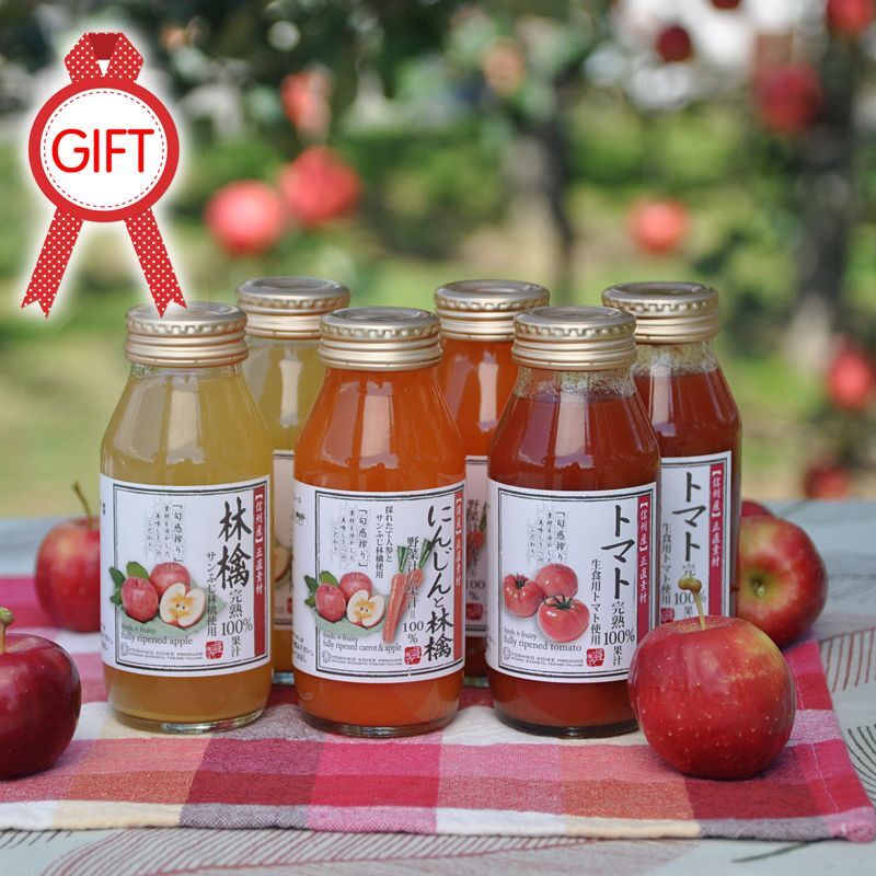 健康ジュース 飲みきり6本ギフトセット (りんご&にんじんと林檎&トマト)